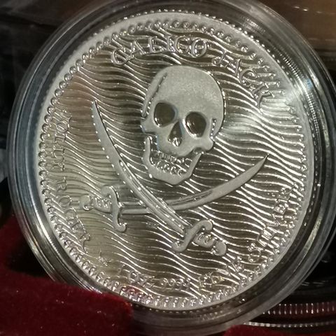 2022 Niue Jolly Roger  *sjørøvermynt* - Calico Jack 1 oz ,999 Sølv