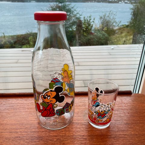Vintage Disney babies glass og flaske