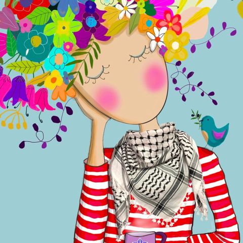 Poster: palestinsk jente A4. Høykvalitet print.