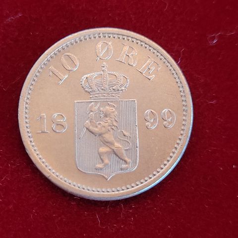 10 øre 1899 Norge. KV 0 / UNC