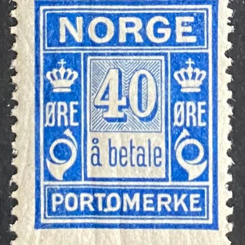 Norge frimerker ustemplet, nk porto 15a, *, 40 øre «å betale», pent merke
