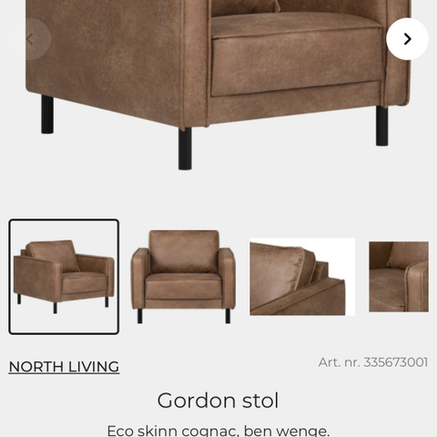 Gordon sofa/stol/nakkestøtte fra Møbelringen