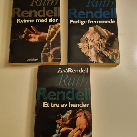 Ruth Rendell. 3 bøker selges samlet kr 50