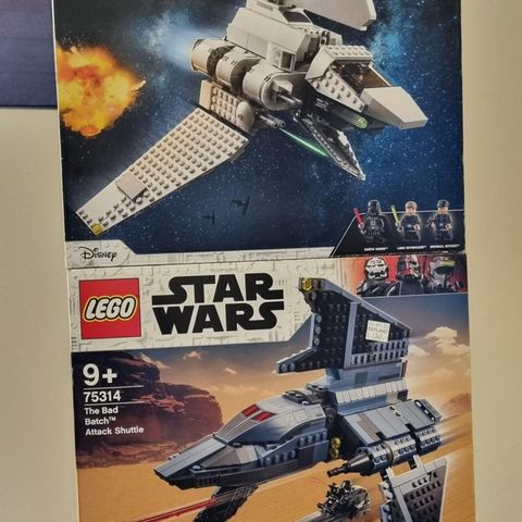 Lego Star Wars 75314 Bad Batch Shuttle og 75302 Imperial Shuttle