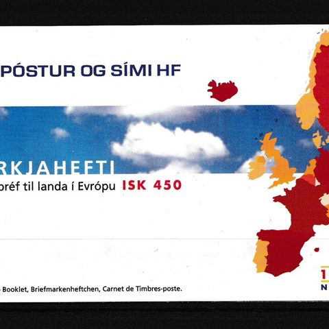 Island 1997 - Europamerker - postfriskt hefte 450 ISK  (IS-63)