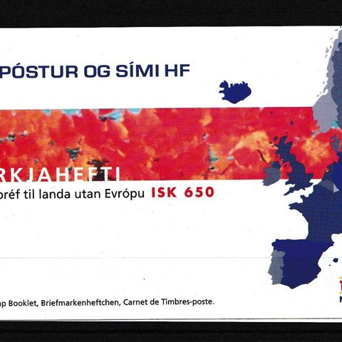 Island 1997 - Europamerker - postfriskt hefte 650 ISK (IS-64)