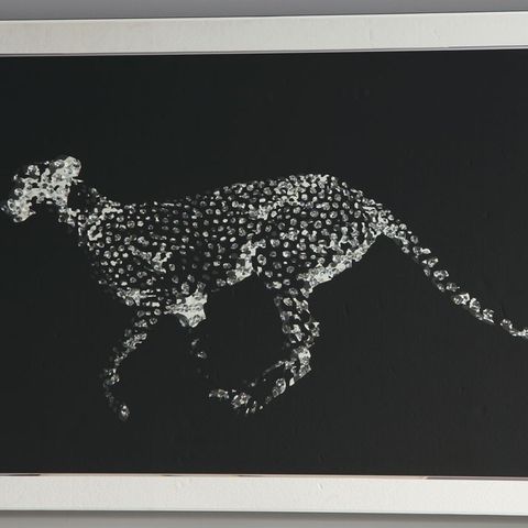 Glass Bilde av Cheetah (Krystaller) for vegg
