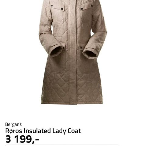 Bergans Røros Insulated Lady Coat  - sort