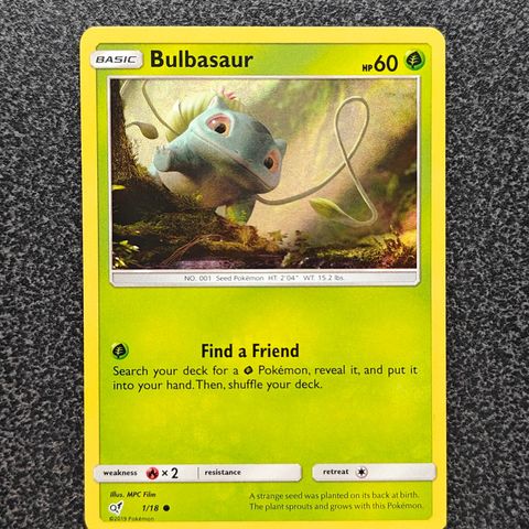 1/18 Bulbasaur Holofoil - 
Sun & Moon Detective Pikachu