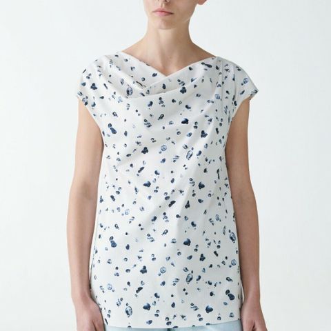 New COS cotton draped top, size L (M - big in size)