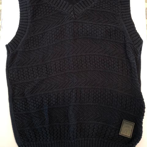 Minymo ribbestrikket vest str 80