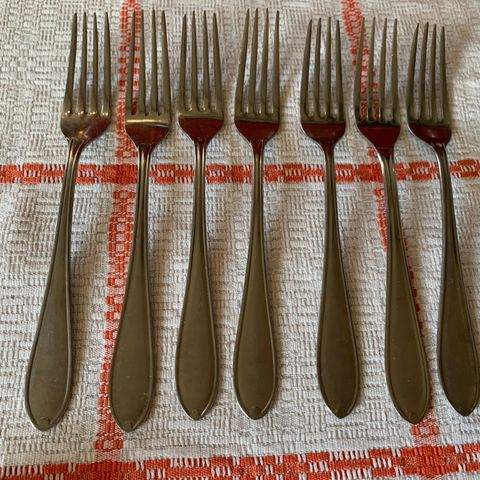 7 gamle vintage gafler 19,2 cm