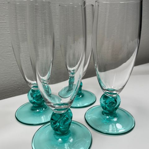 Luminarc France blå/grønn glass 4 stk (15.5 cm høy)