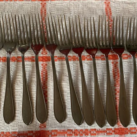 16 gamle vintage gafler 19 cm
