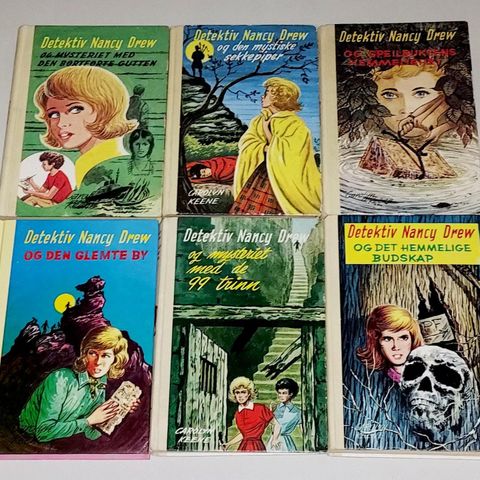 6 DETEKTIV NANCY DREW BØKER 1965-67-72.Annonse nr.11