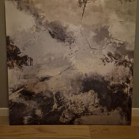 Stort, abstrakt lerret 90x90