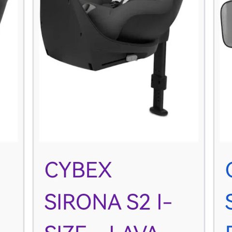 Nytt vendbart Cybex sirona s2 i-size til salgs