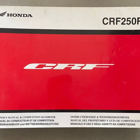 Instrukssjonsbok - Honda CRF 250R