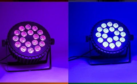 8 stk Led flat par can 18x18w 6in1