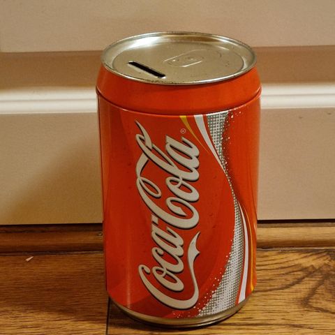 Coca-Cola sparebøsse i metall