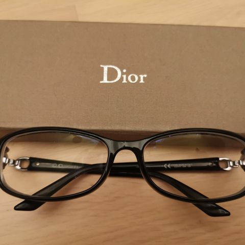 Som ny! Christian Dior Brilleinnfatningen Eyeglasses Black Rectangular Frame