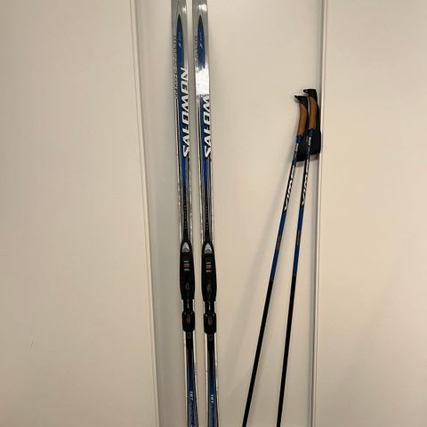 Salomon Elite S Classic str 191cm (smøreski) + Swix Classic Alu Perf. Staver 150