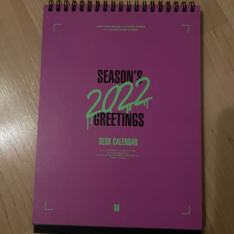 BTS Seasons greetings kalender 2022 Kpop