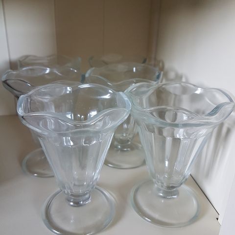 6stk retro dessertglass