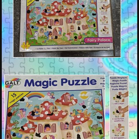 Puslespill, Magic Puzzel. 50 brikker, 15 stk magiske. 4-8 år