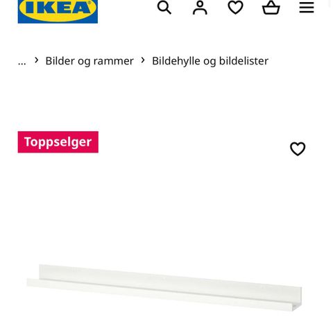 Mosslanda hylle fra IKEA, 115cm