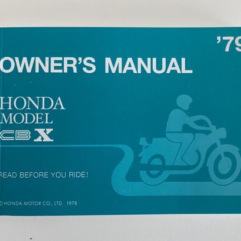 Honda CBX1000 CBX 1000 Owner’s Manual