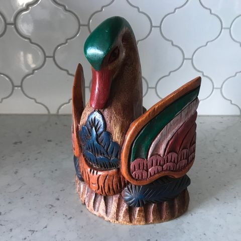 Wooden Duck Figure