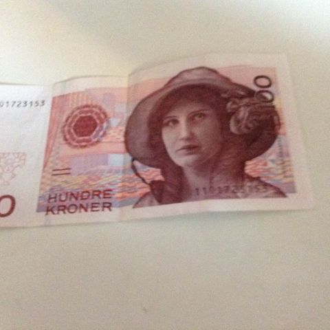 100 kroner SEDDEL FRA 1995.