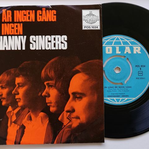 Hootenanny Singers  – En Gång Är Ingen Gång (Norsk single) Abba