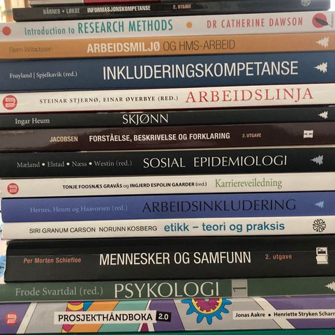 PENSUMBØKER - Sosialfag/HR/Psykologi/Ledelse - SELGES BILLIG