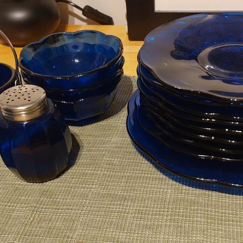 Blue Glass - Vintage Assorted  (1950s)