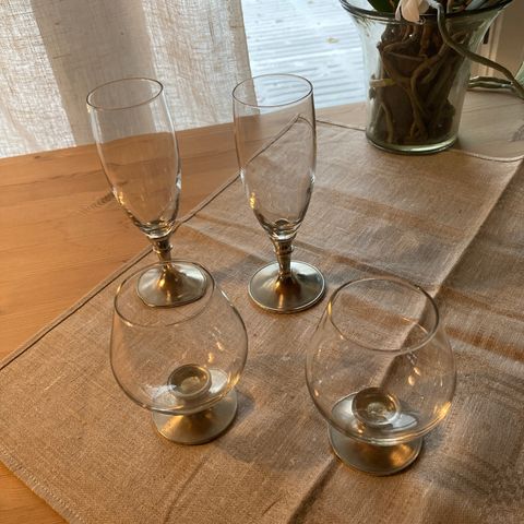 Fabel Troll-tinn - norske glass med tinnstett