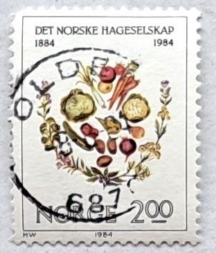 NK 954. Det norske hageselskap 100 år. Stemplet MOLDE 8. 8. 87