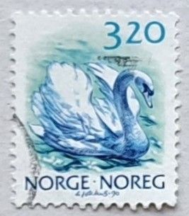 NK 1086. NORSK FAUNA III. Knoppsvane. Hjørnestemplet.