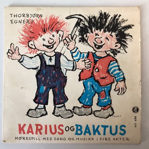 Gammel singel plate av Karius og Baktus