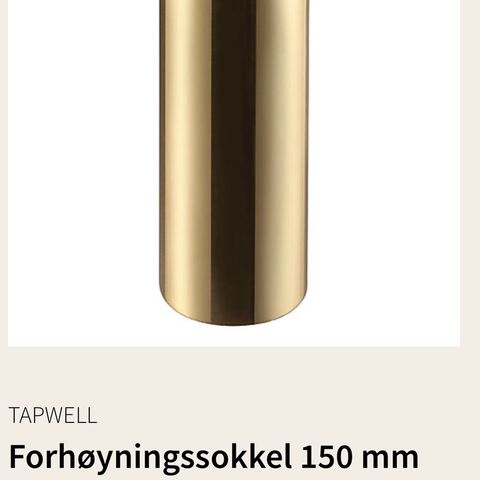 Tapwell forhøyingssokkel 15cm messing