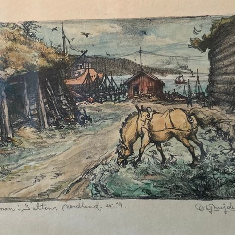 Kunst - Olaf Mejdell - Rognan i Salten, Nordland - originalt