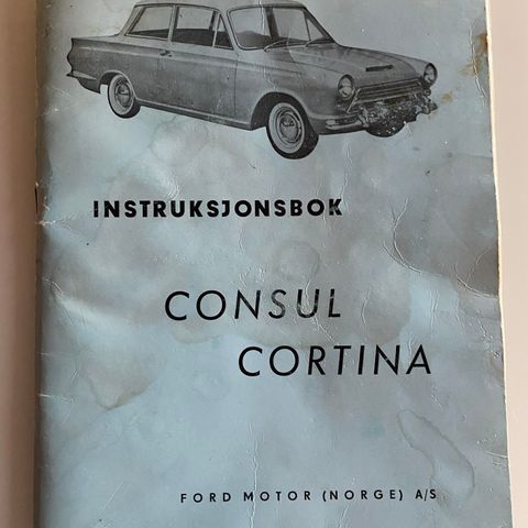 Ford Consul Cortina instruksjon bok
