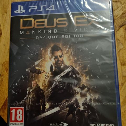 Uåpnet PS4 Deus Ex Mankind Divided Day One Edition fortsatt forseglet