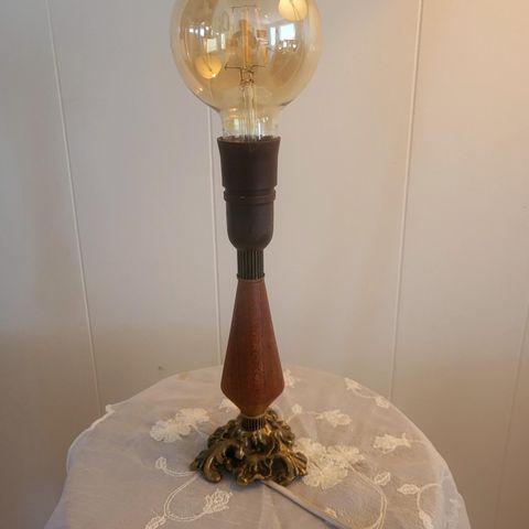 Retro/vintage teak/messing lampe ✨️