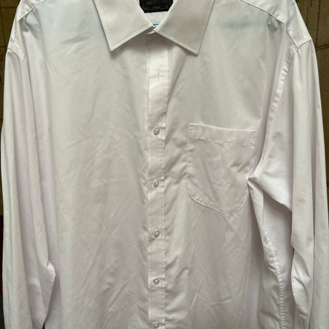 Hvit pen-skjorte 3XL