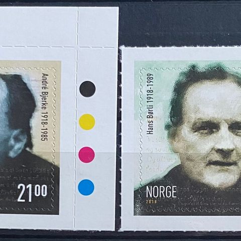 Norge frimerker postfrisk, nk 1994-1995, Andre Bjerke og H. Børli