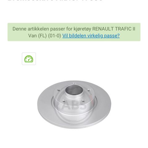 Bremseskivesett vivaro/trafic bakaksel, sendes innen 24t.