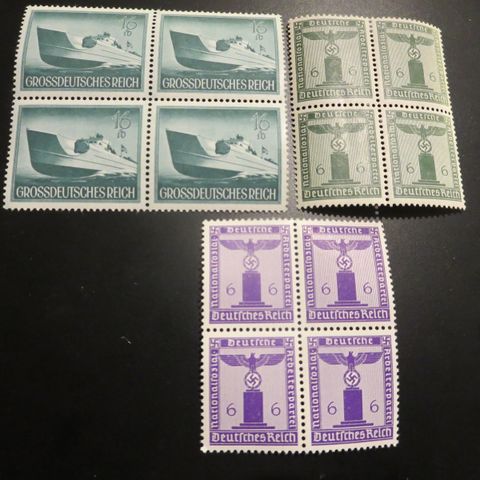 Merker MNH fra WW2 Tyskland med hakekors. lot