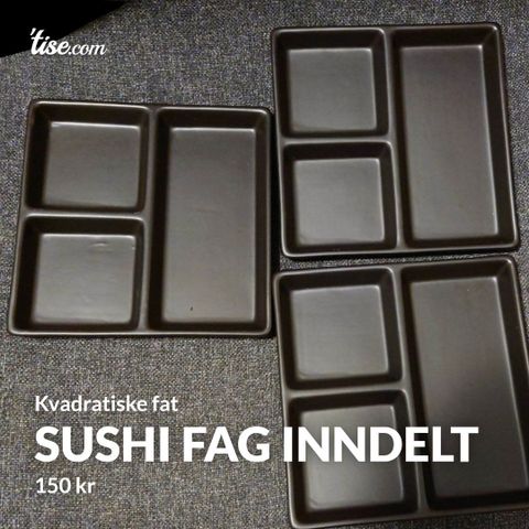 Fat med inndeling, fine til tapas og sushi. Siste frist 14 mai 2024